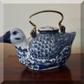 P34. Mandarin duck teapot. 